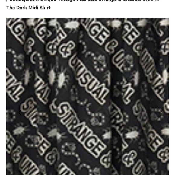 Beetlejuice Unique Vintage Strange & Unusual Glow In The Dark Skirt 2X - Picture 4 of 11